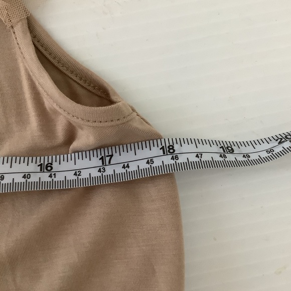 Malissa J. Dress Neutral Tan Beige Nude Tool Shortsleeved Maxi Balletcore Size M - Picture 9 of 10